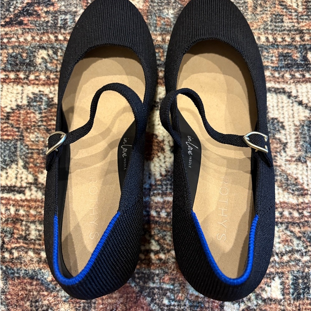 Rothy's Women's Black and Blue Flats